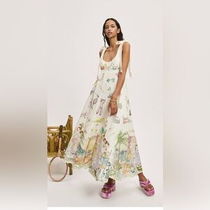 Alemais Anouk Colantoni Ballet Tie-Strap Midi Dress US 6